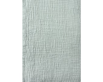 Sage Green Muslin Bedspread, 100% Turkish Cotton Gauze Blanket, Lightweight Breathable All Season Bedding