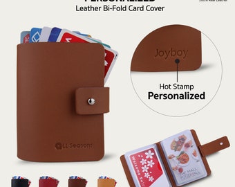 Personalize your name Leather Card Cover. Up to 20 cards.
