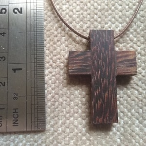 Simple Handmade Christian Wooden Cross Necklace Natural Walnut Cross Necklace for Easter, Christmas, More! Wood Cross necklace! Wood Cross