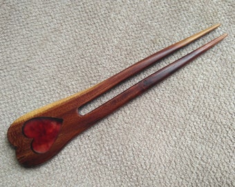 Wooden Hair Fork, hairfork, wood, hair stick wood, Plum wood, haarforke, wooden hairfork, hairpin, hair pin, hair accessories