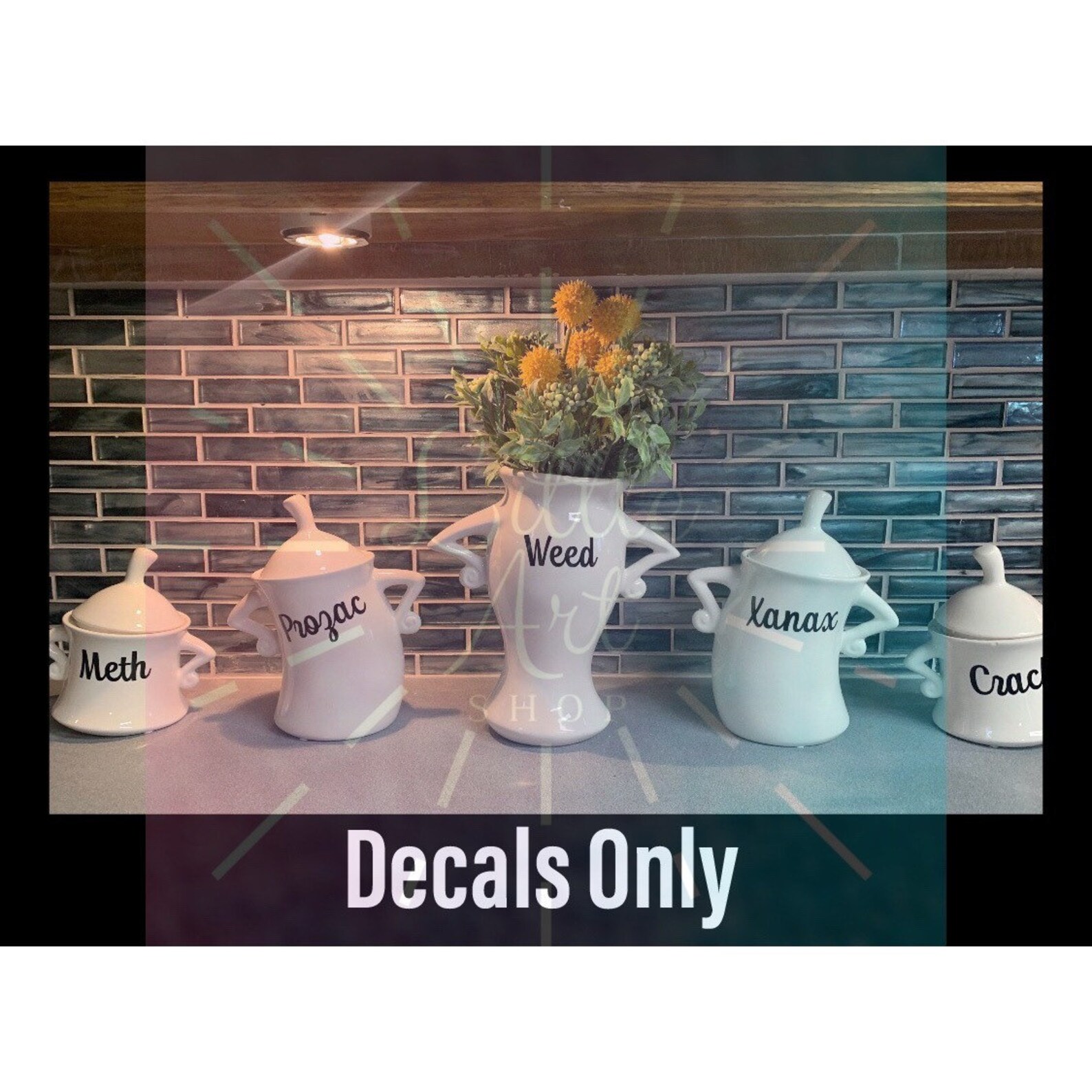 Dealers Canisters Funny Kitchen Canister Decals Kitchen Decor Etsy