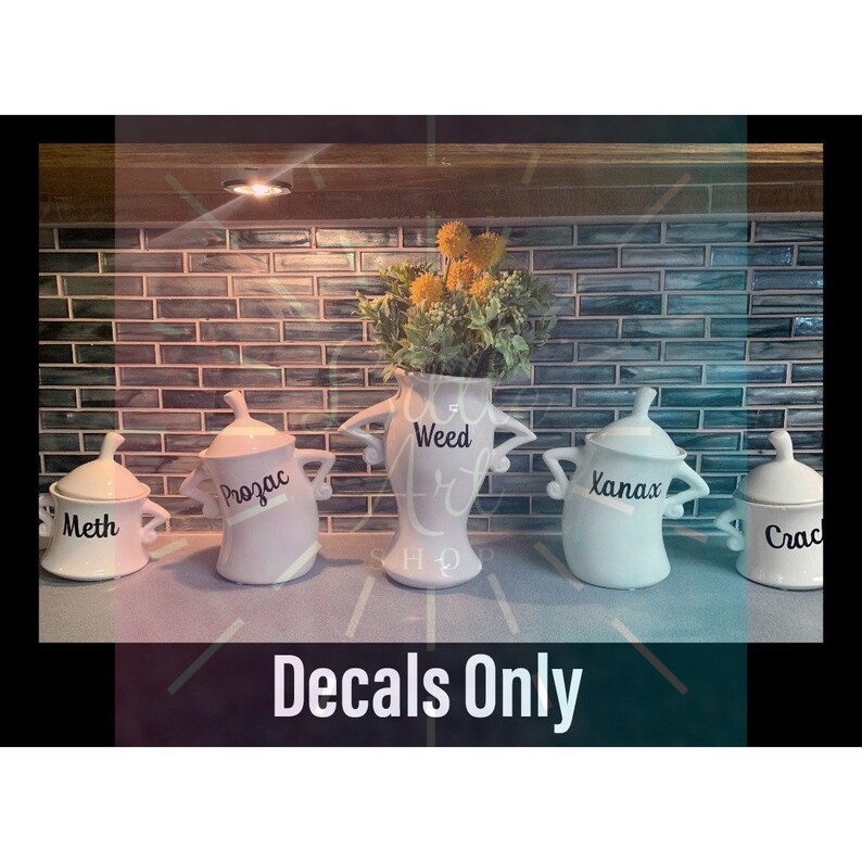 Dealers Canisters Funny Kitchen Canister Decals Kitchen Decor Etsy