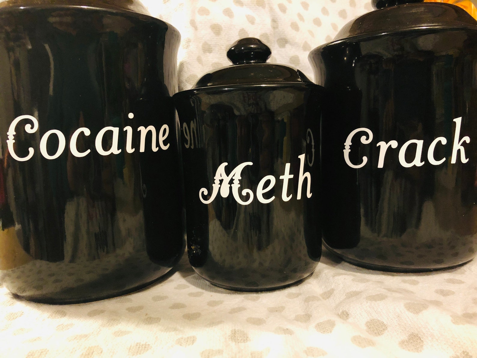 Dealers Canisters Funny Kitchen Canister Decals Kitchen Decor Etsy