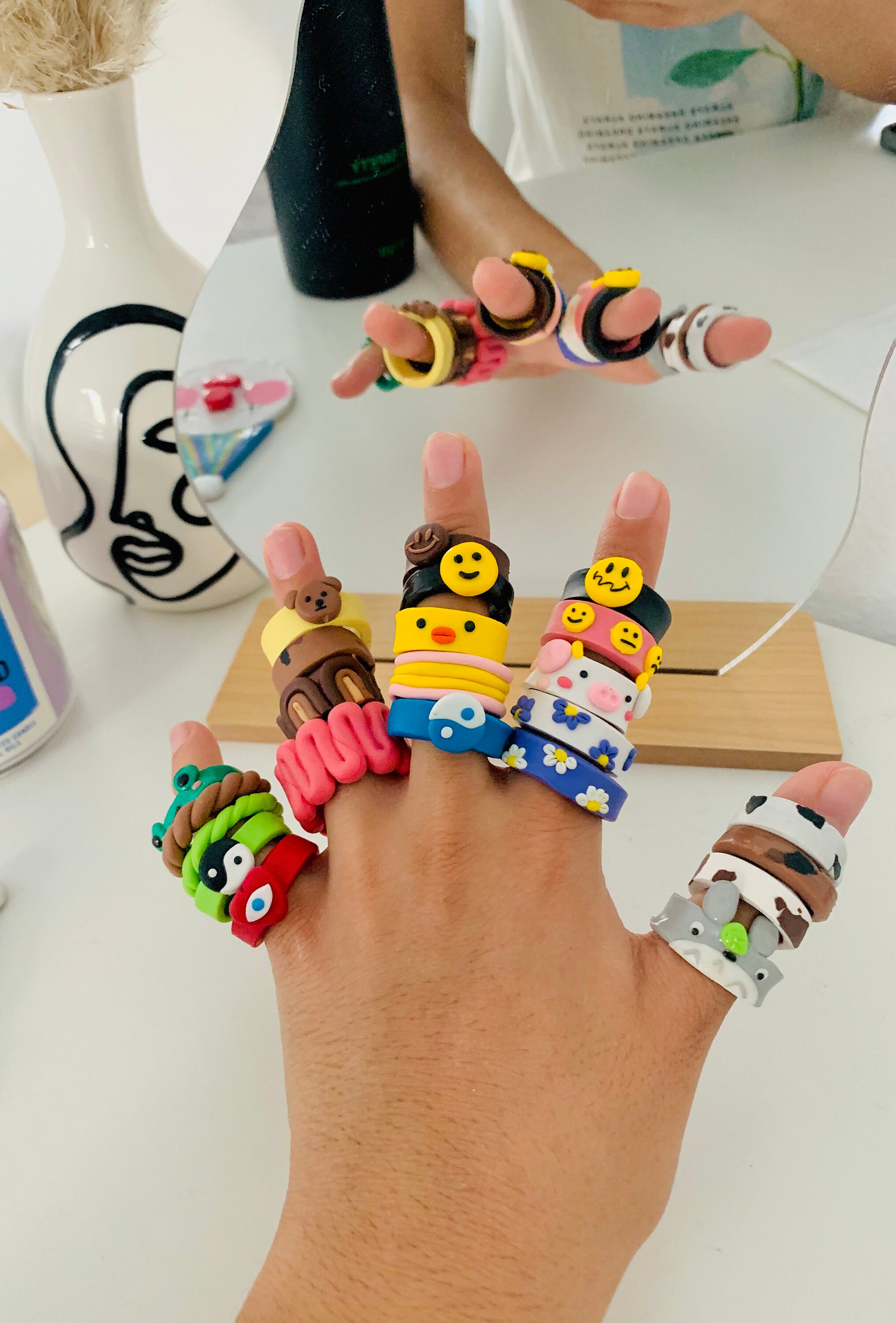 Polymer Clay Rings Etsy