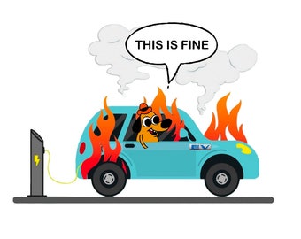 This is Fine EV Fire Firefighter Sticker