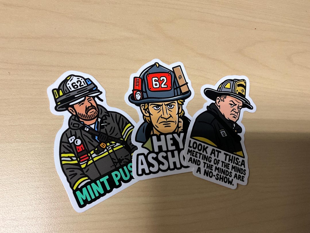Firefighter Ric Sticker Rescue Me Firefighter Sticker Pack – Lou Tommy Chief Riley | First ...