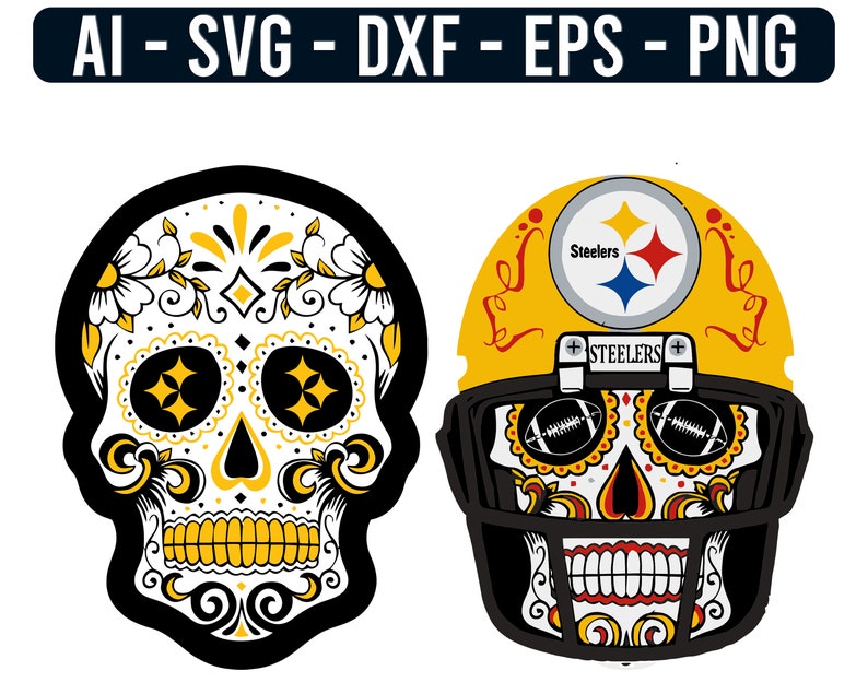 Pittsburgh Steelers Sugar Skulls Logo NFL Football SVG cut ...