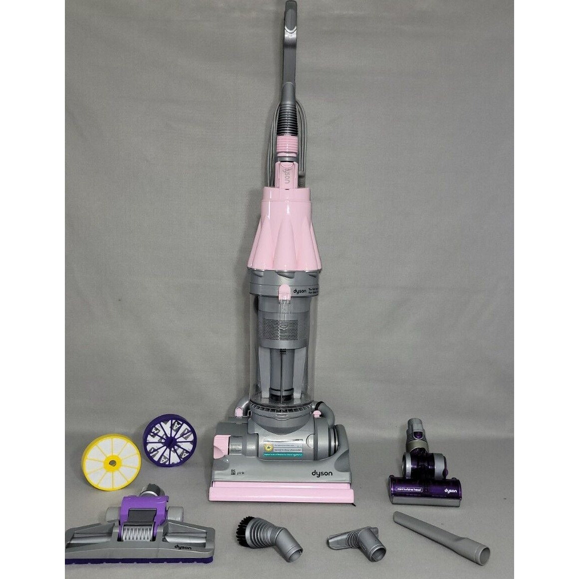 Dyson DC07 PINK Upright Vacuum With Attachments & New Filters