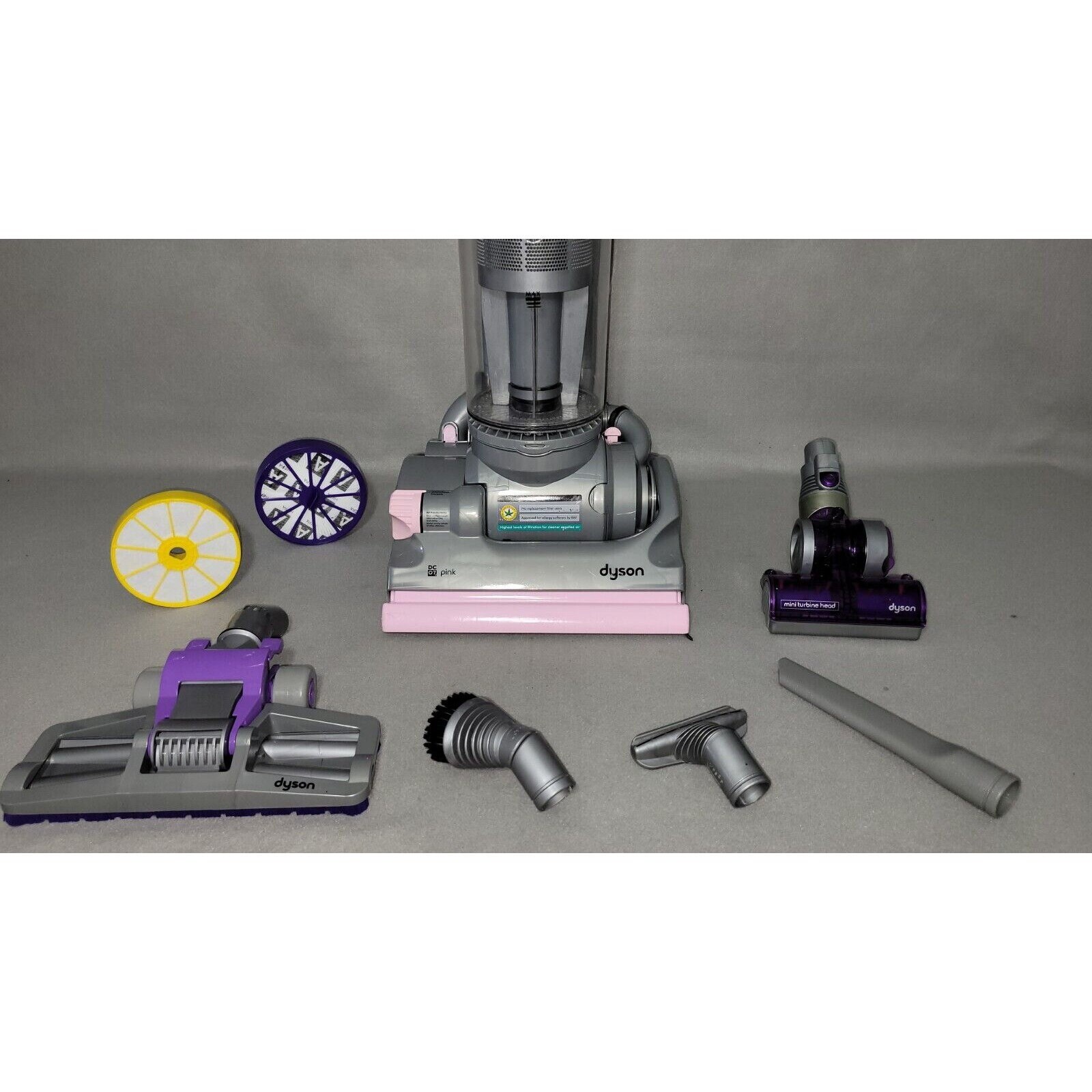 Dyson DC07 PINK Upright Vacuum With Attachments & New Filters