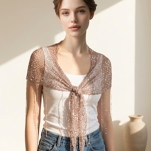 . Sequin wedding wrap with subtle shimmer, perfect for bridal portraits, ceremonies and evening wear.