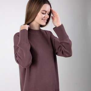 Hand knit cashmere sweater, women's cashmere jumper from Italian Loro Piana yarn image 1