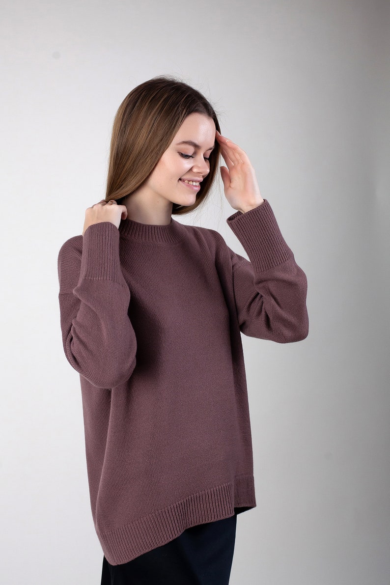 Hand knit cashmere sweater, women's cashmere jumper from Italian Loro Piana yarn image 1