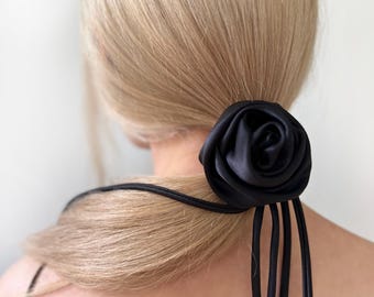 Handmade  Silk Rose: Multi-Way Hairpiece, Choker, Belt, Bracelet