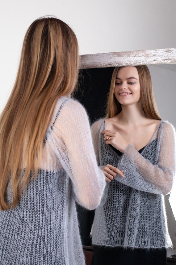 Coprispalle da sposa in mohair blu: bolero coprispalle da sposa