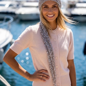 12. Versatile silver shawl with sequins styled for weddings, parties, resort wear and summer evenings.