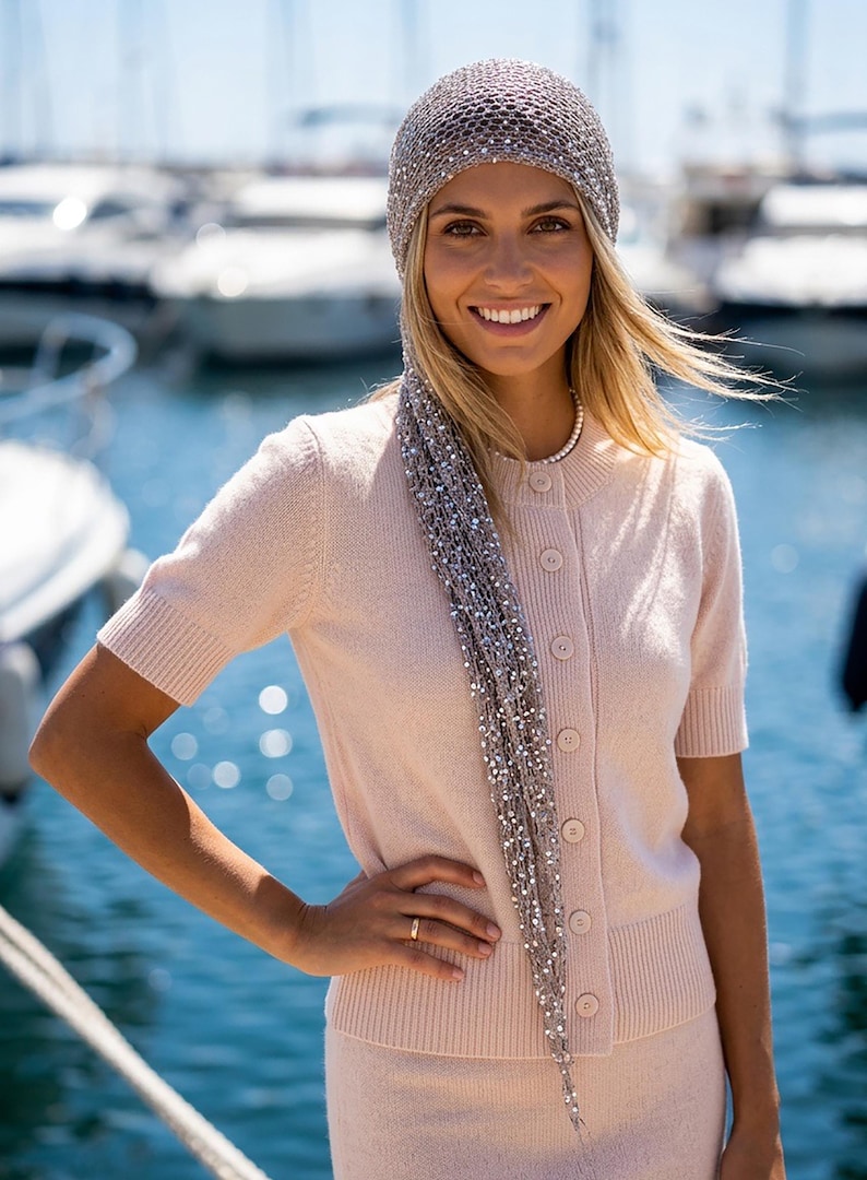 12. Versatile silver shawl with sequins styled for weddings, parties, resort wear and summer evenings.