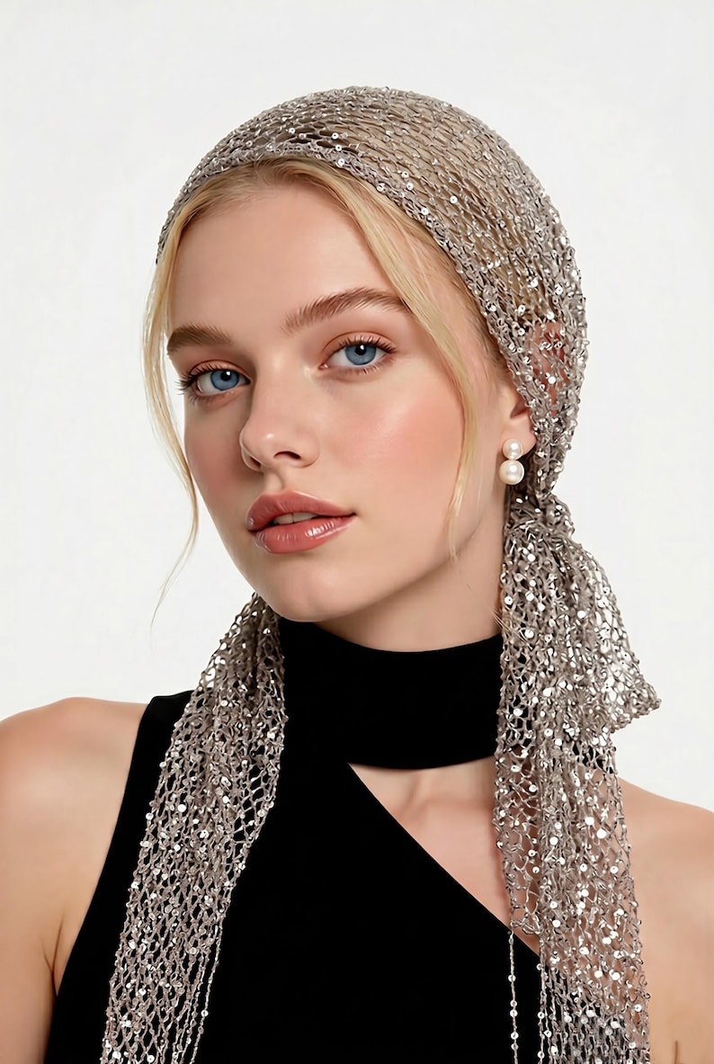 Silver knit wedding shawl made from Italian yarn with sequins, soft and comfortable bridal cover up.