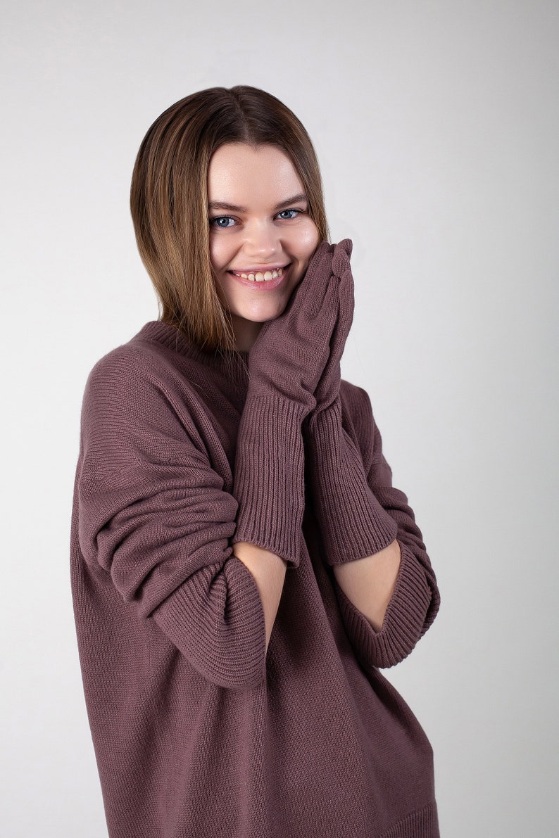 Hand knit cashmere sweater, women's cashmere jumper from Italian Loro Piana yarn image 9