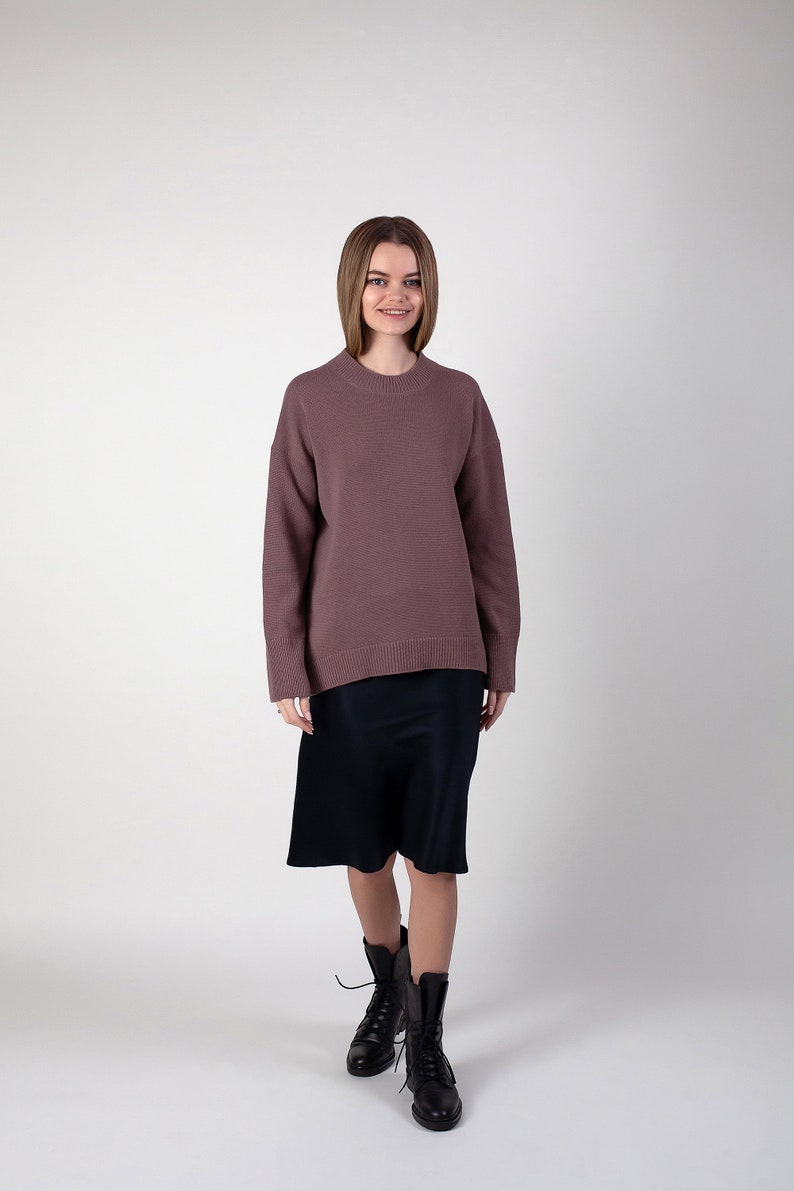 Hand knit cashmere sweater, women's cashmere jumper from Italian Loro Piana yarn image 2