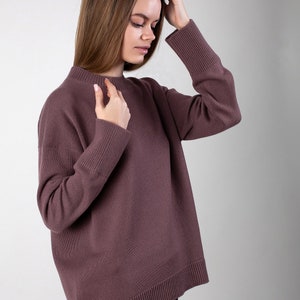 Hand knit cashmere sweater, women's cashmere jumper from Italian Loro Piana yarn image 4