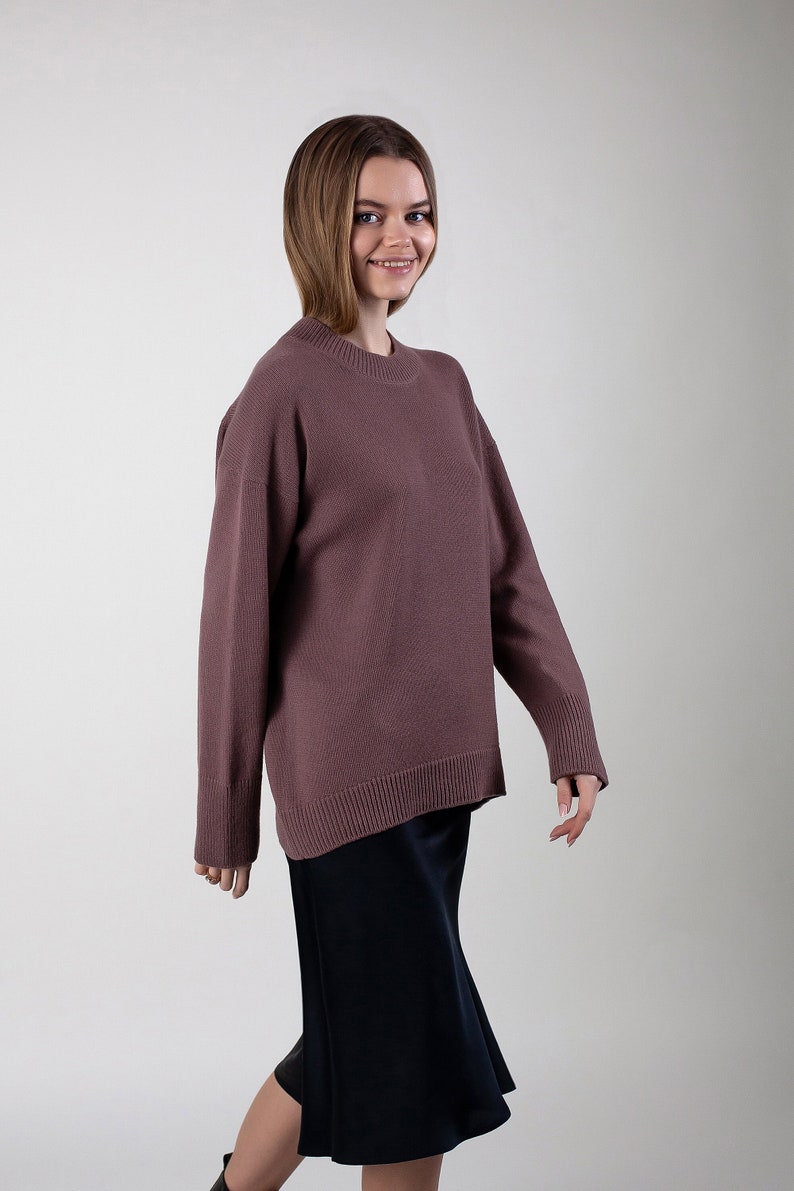 Hand knit cashmere sweater, women's cashmere jumper from Italian Loro Piana yarn image 3