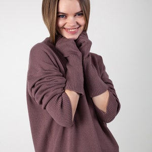 Hand knit cashmere sweater, women's cashmere jumper from Italian Loro Piana yarn image 5