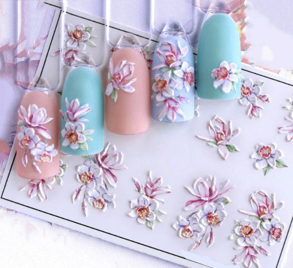 3D Acrylic Engraved Nail Stickers Nail Art for Manicure Nail - Etsy