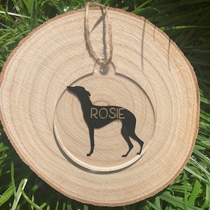Personalised Greyhound/Whippet/Lurcher decoration