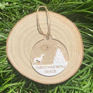 Personalised Greyhound/Whippet/Lurcher Christmas decoration