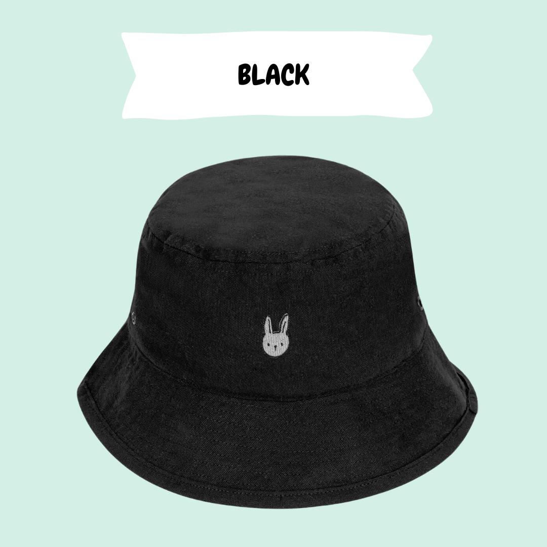 Embroidered Bunny Bucket Hat: Recycled Cotton, Minimalist  display picture 1
