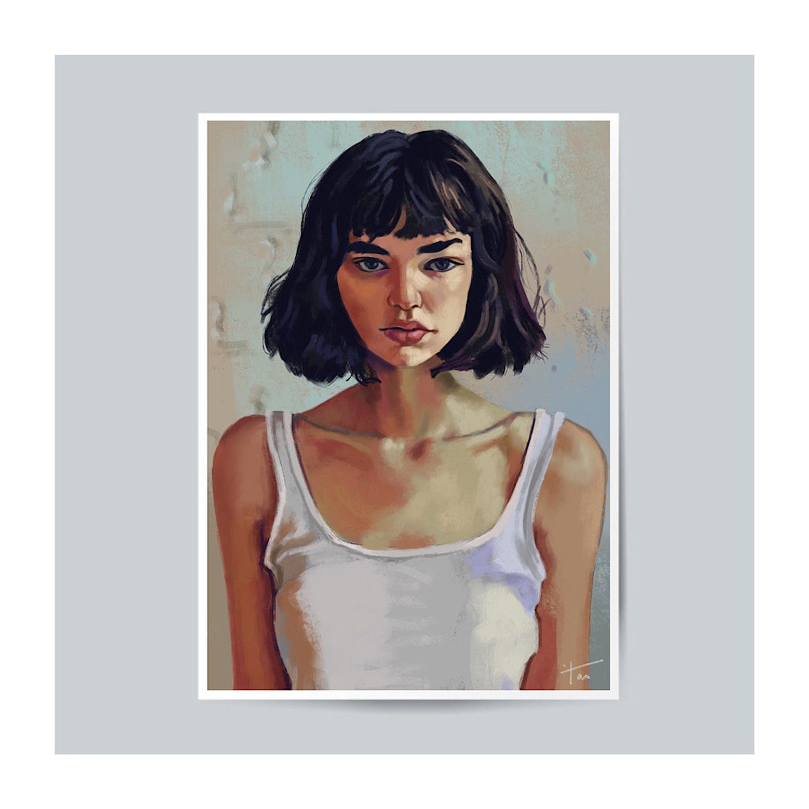 Painting of Girl in a Bob Hairstyle/ Art Print/ Wall Art Etsy UK