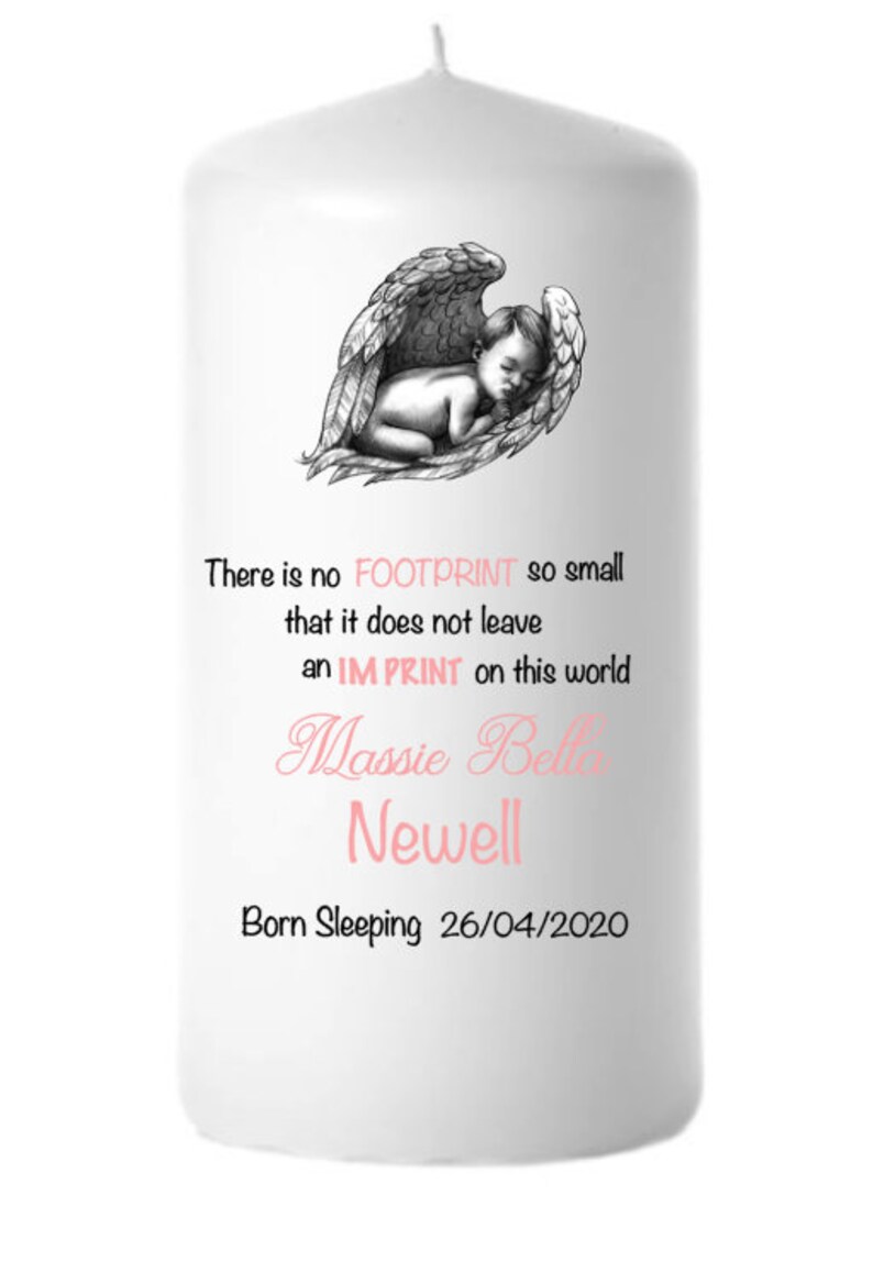 Baby Loss Printed Candle Baby Girl Bereavement Gift Etsy