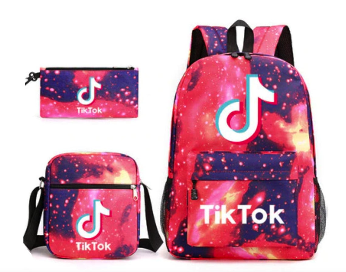 TIKTOK Schoolbag Set 3 Piece Bag / Lunch Bag / Pencil case Etsy