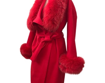 red faux coat