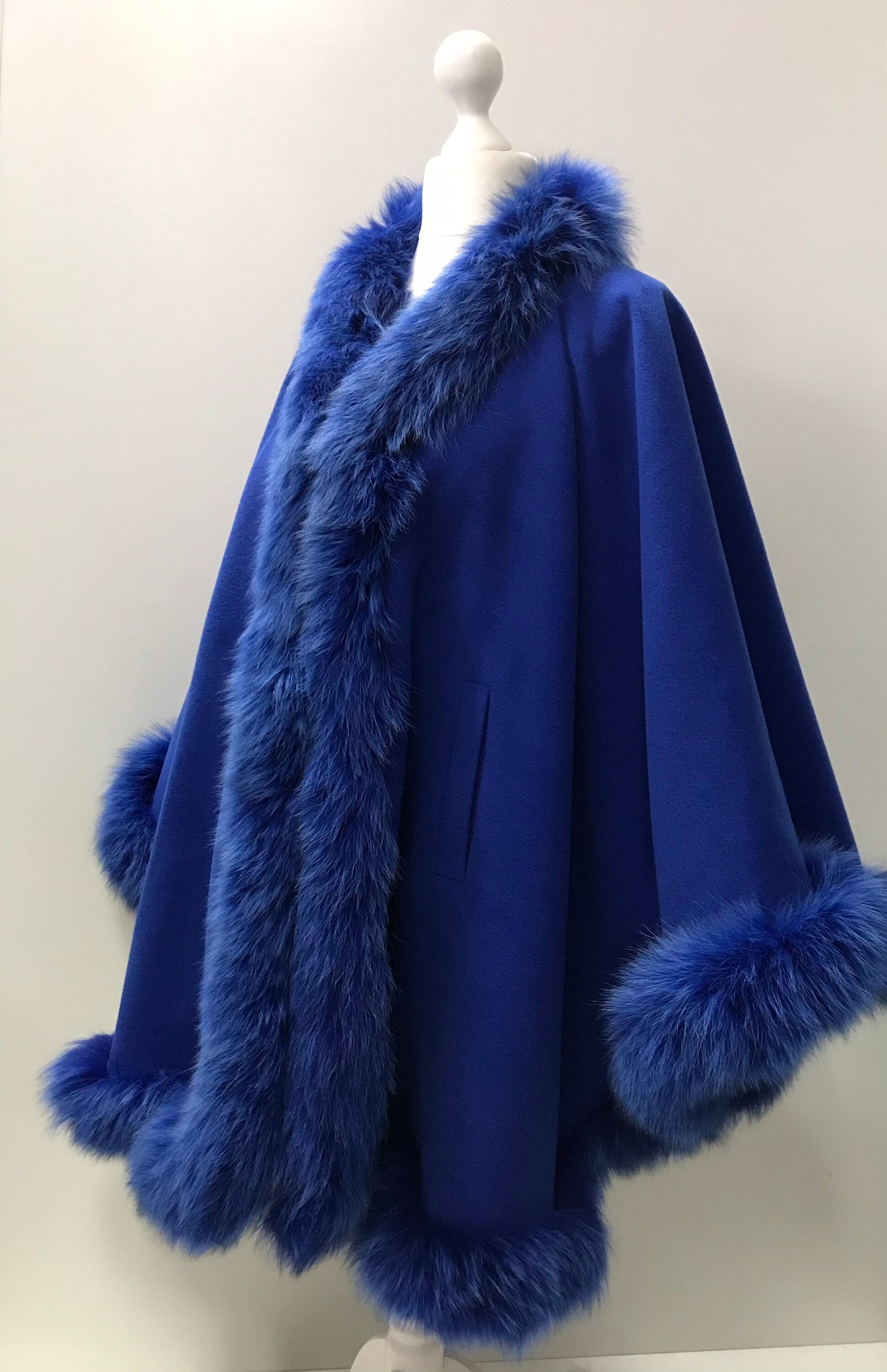 blue fur cape