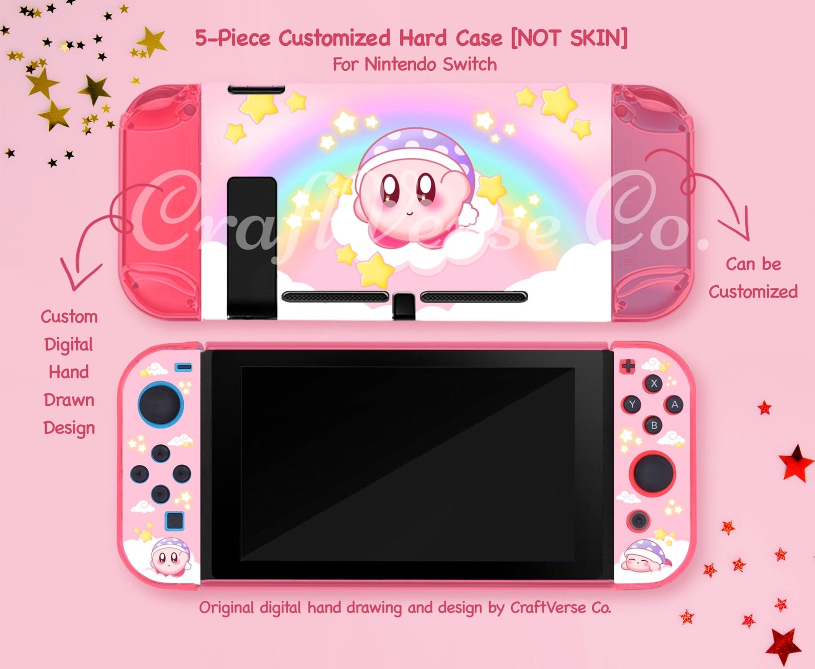 Kirby Switch Case Nintendo Switch Case Kirby Star Switch - Etsy