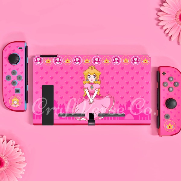 Princess Peach Switch Case | Nintendo Switch Case | Switch Case l Nintendo Switch Skin Switch Pink Case Princess Switch Case