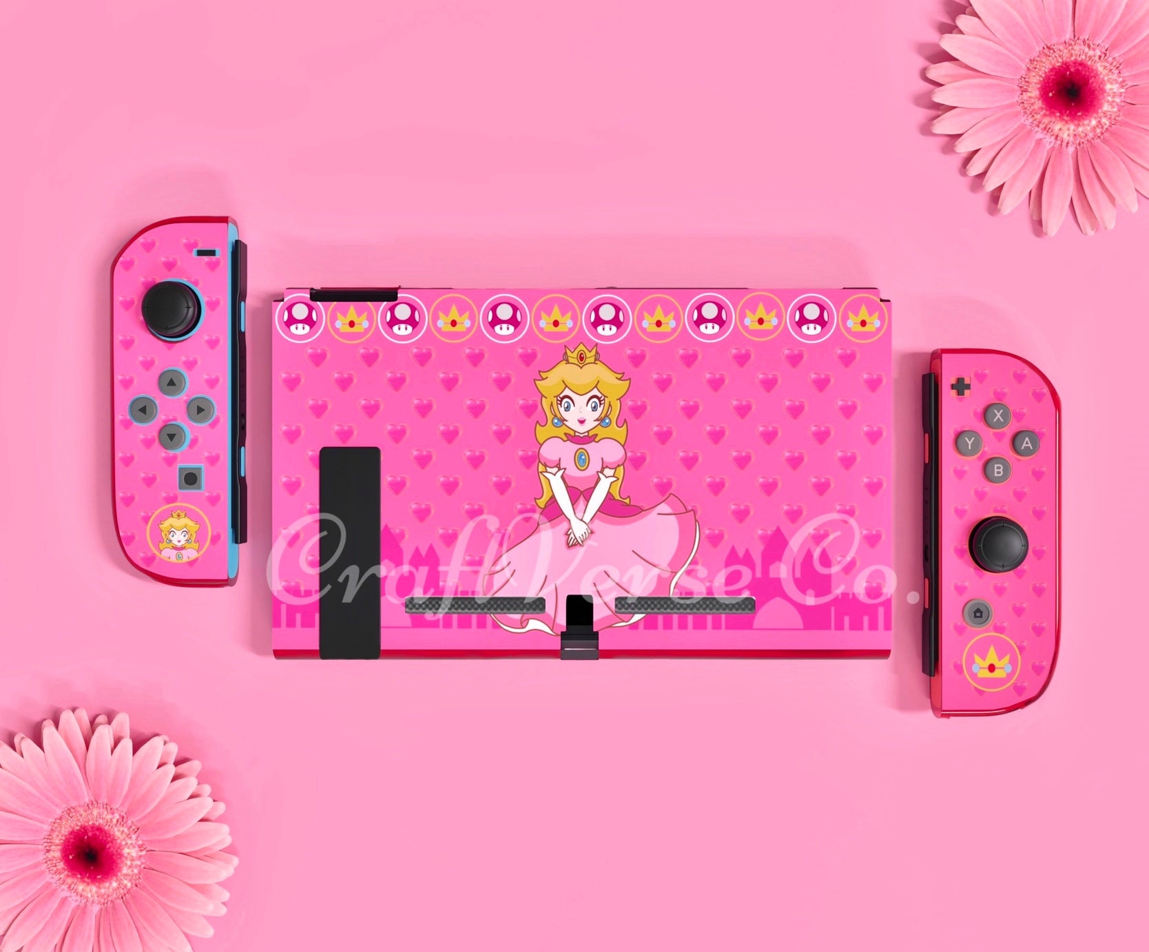 My dad made a Switch design based on Super Princess Peach. :  r/NintendoSwitch