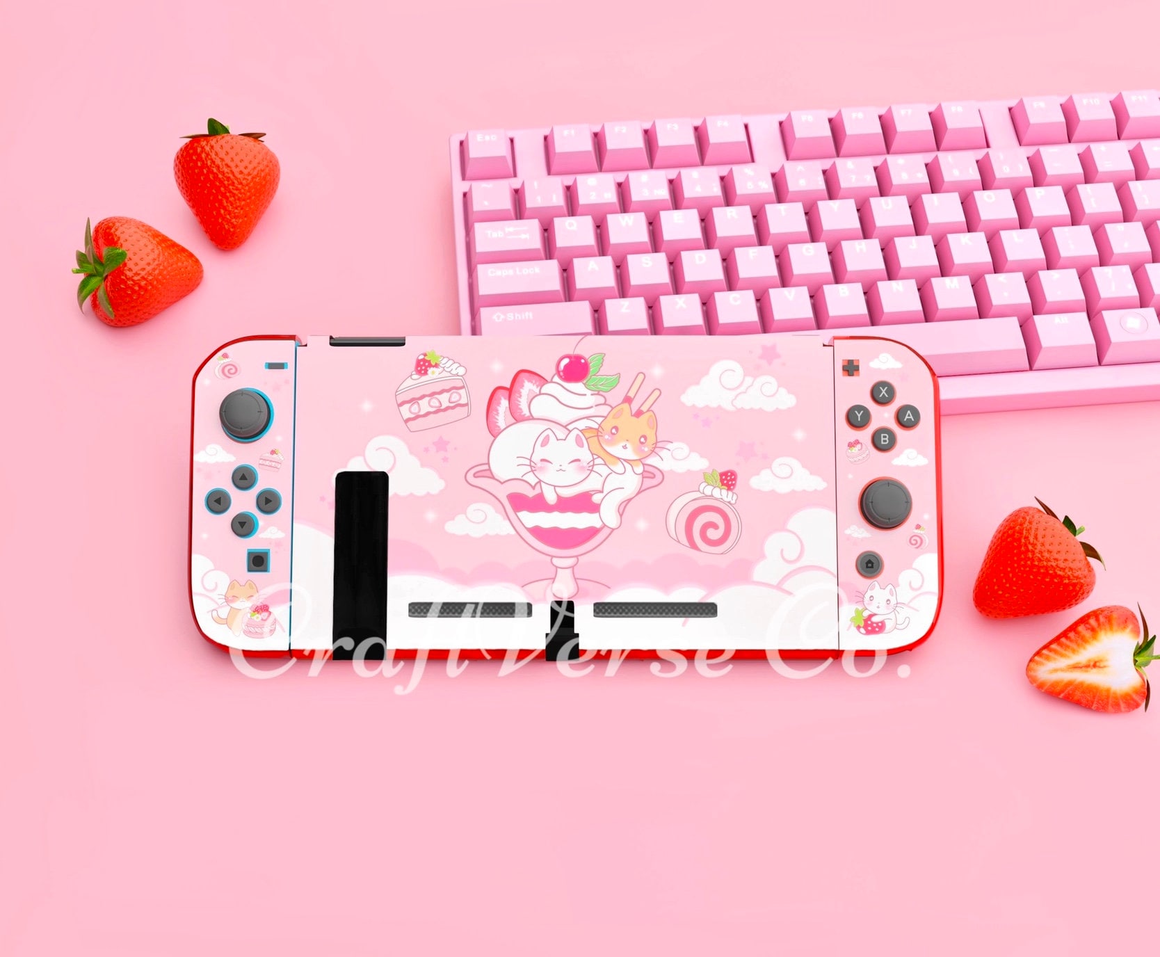 Étui pour Nintendo Switch Oled / Lite / Switch, Cute Cat's Paw Portable  Housse de protection avec dragonne, étui de voyage en polyuréthane  anti-chute avec rangement