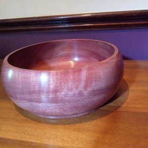 Hand turned Traditional Purpleheart 9.50&quot; x 3.75&quot; app. diameter hardwood bowl No 228.