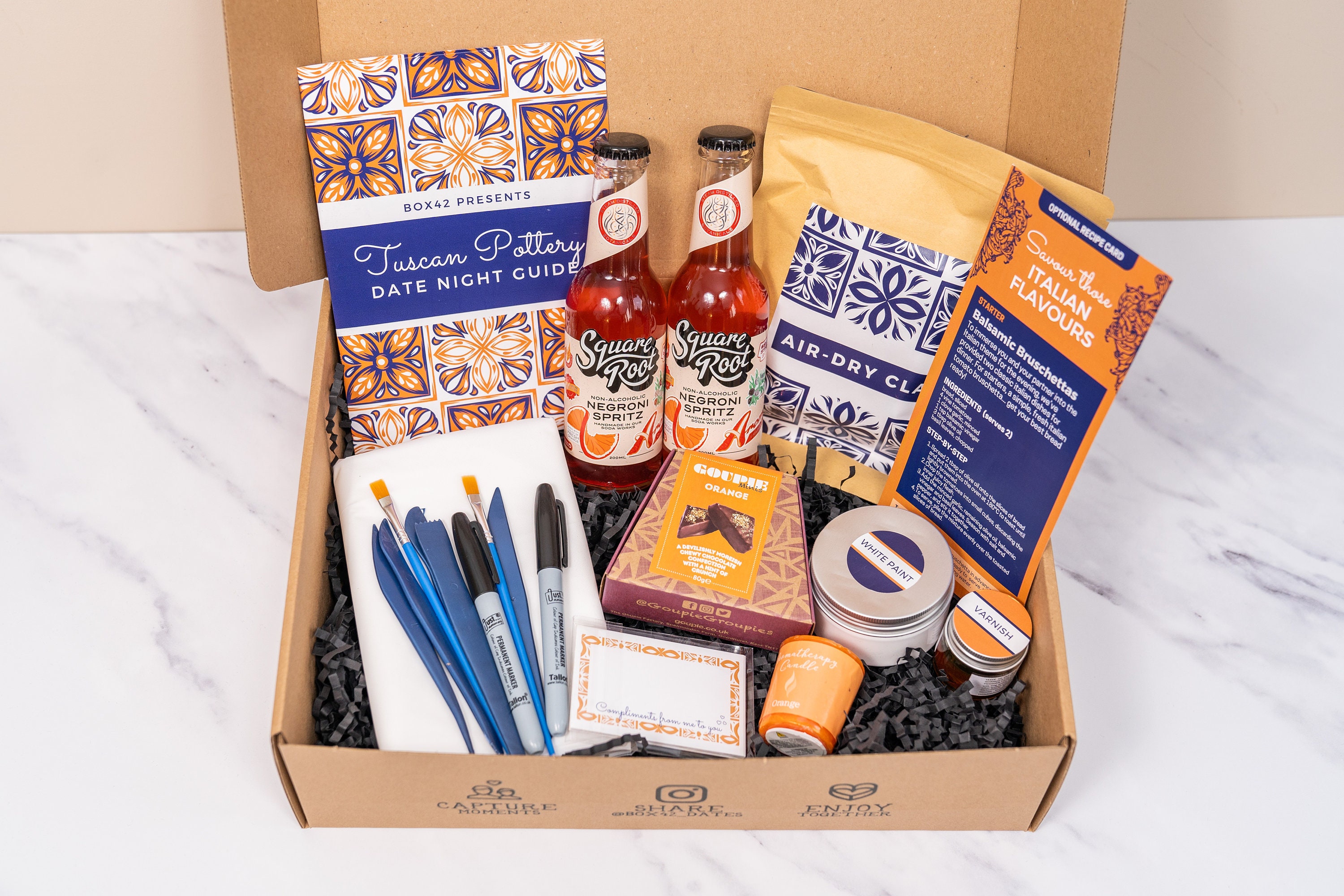 Tuscan Pottery Date Night Box for Two Etsy UK