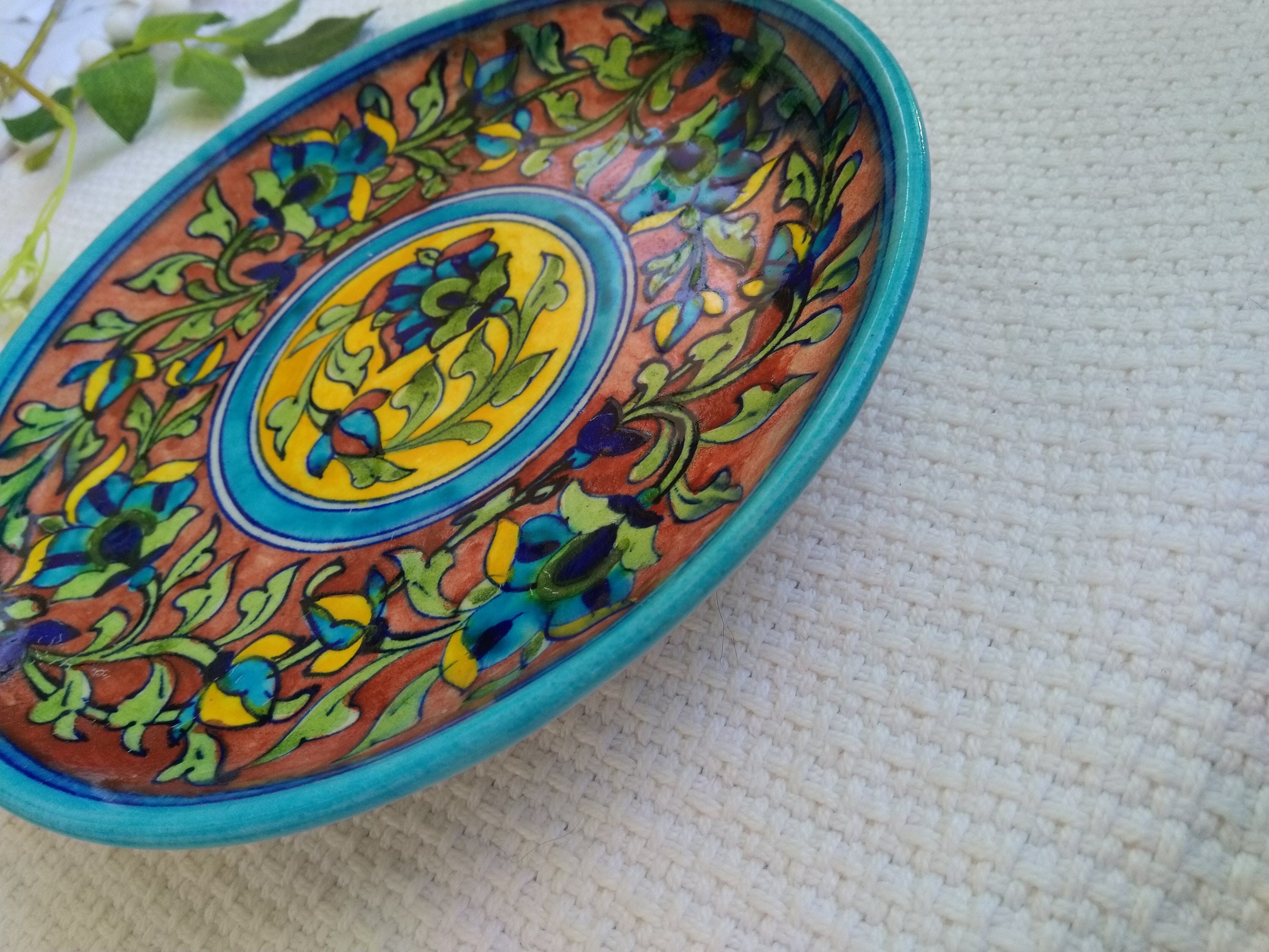 Blue pottery Rajasthan Jaipur decorative handmade beautiful Etsy
