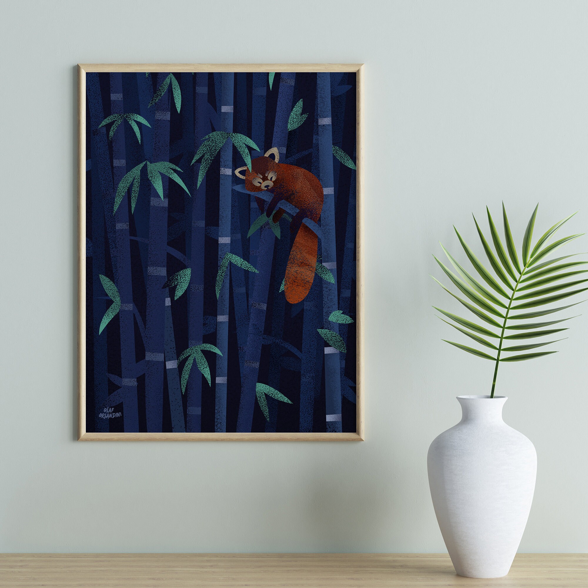 Bamboo // Forest // Red Panda // Art Print // Jungle // - Etsy Nederland