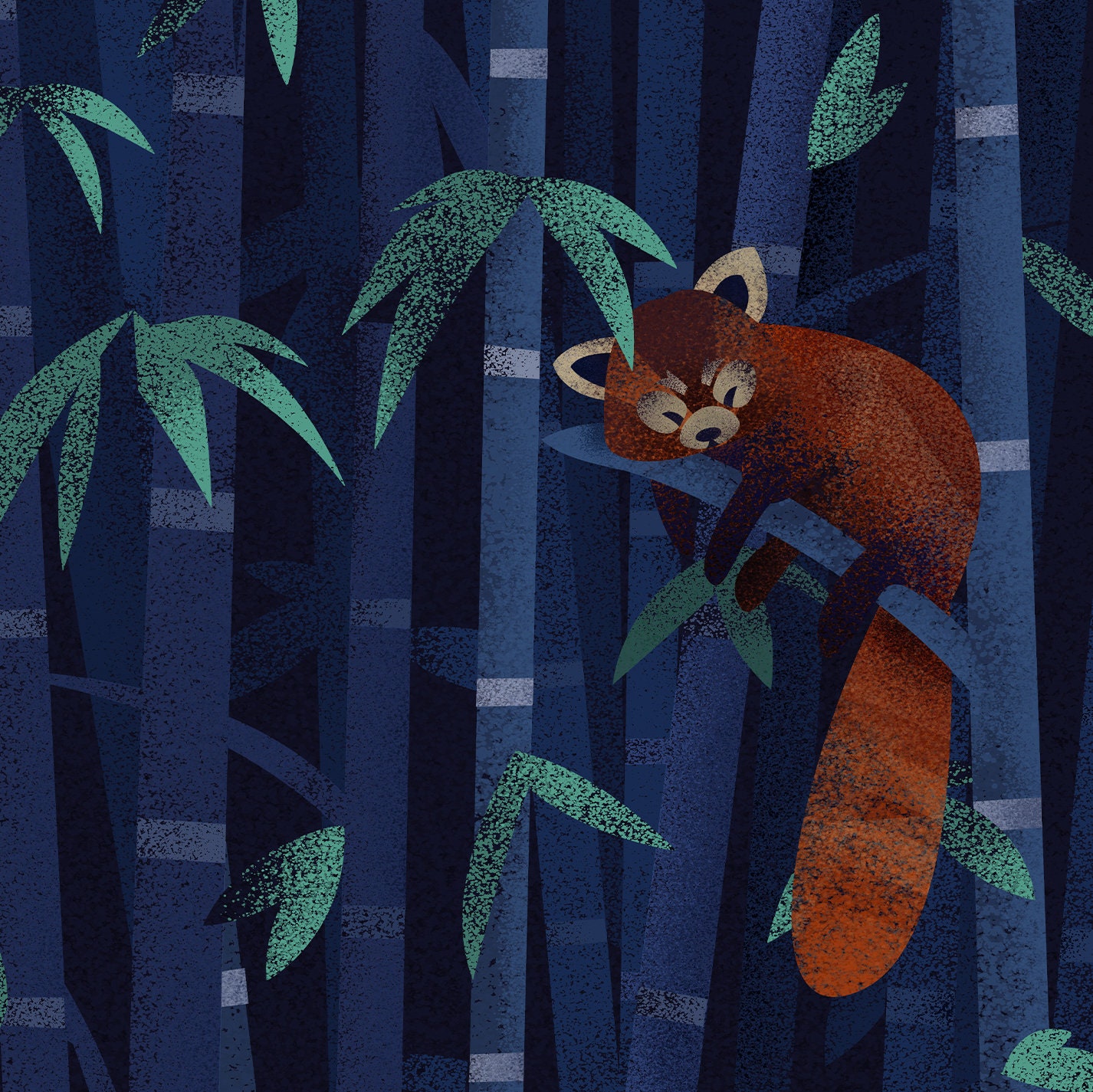 Bamboo // Forest // Red Panda // Art Print // Jungle // - Etsy Nederland