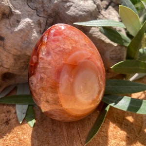 Superb Carnelian Egg, fertility, Crystals, Meditation, rainbow