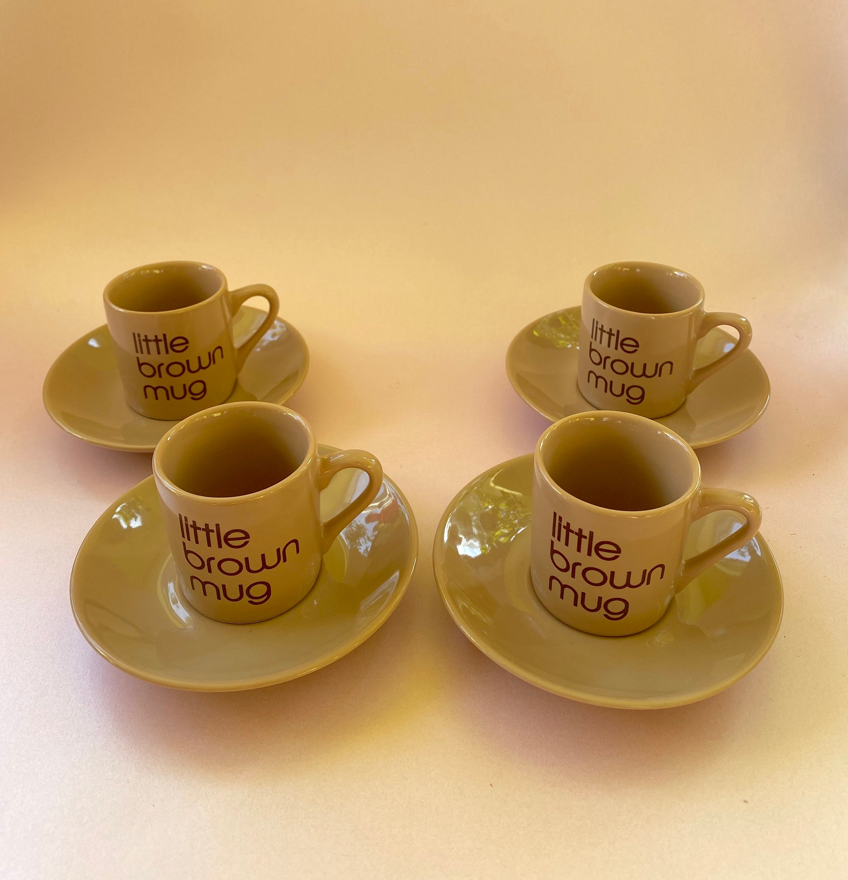 Bloomingdale's Espresso Cups & Saucers Set of 4 Little Etsy