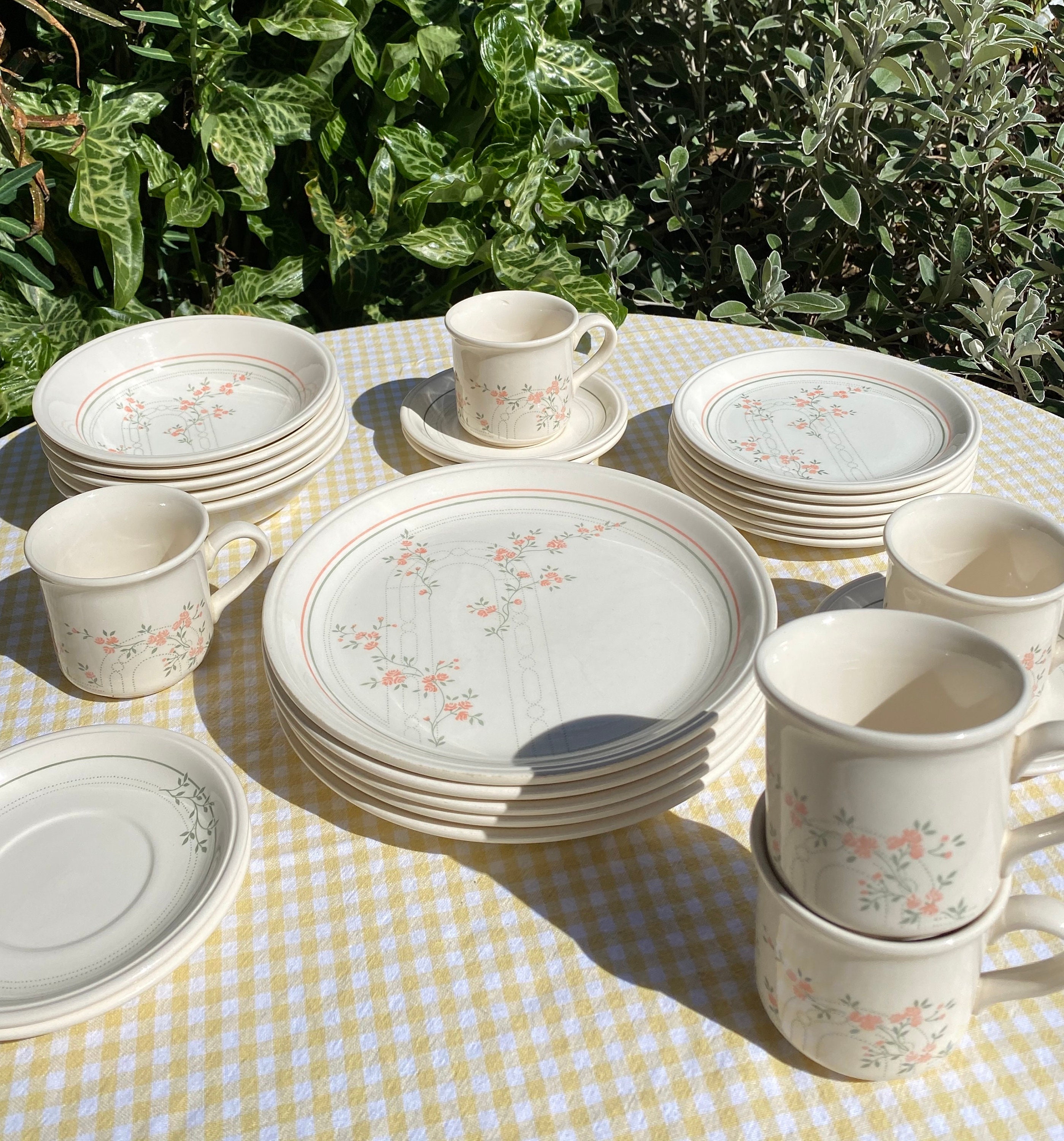Vintage 1980s Biltons Coloroll England Dinner Set Pink & Etsy UK