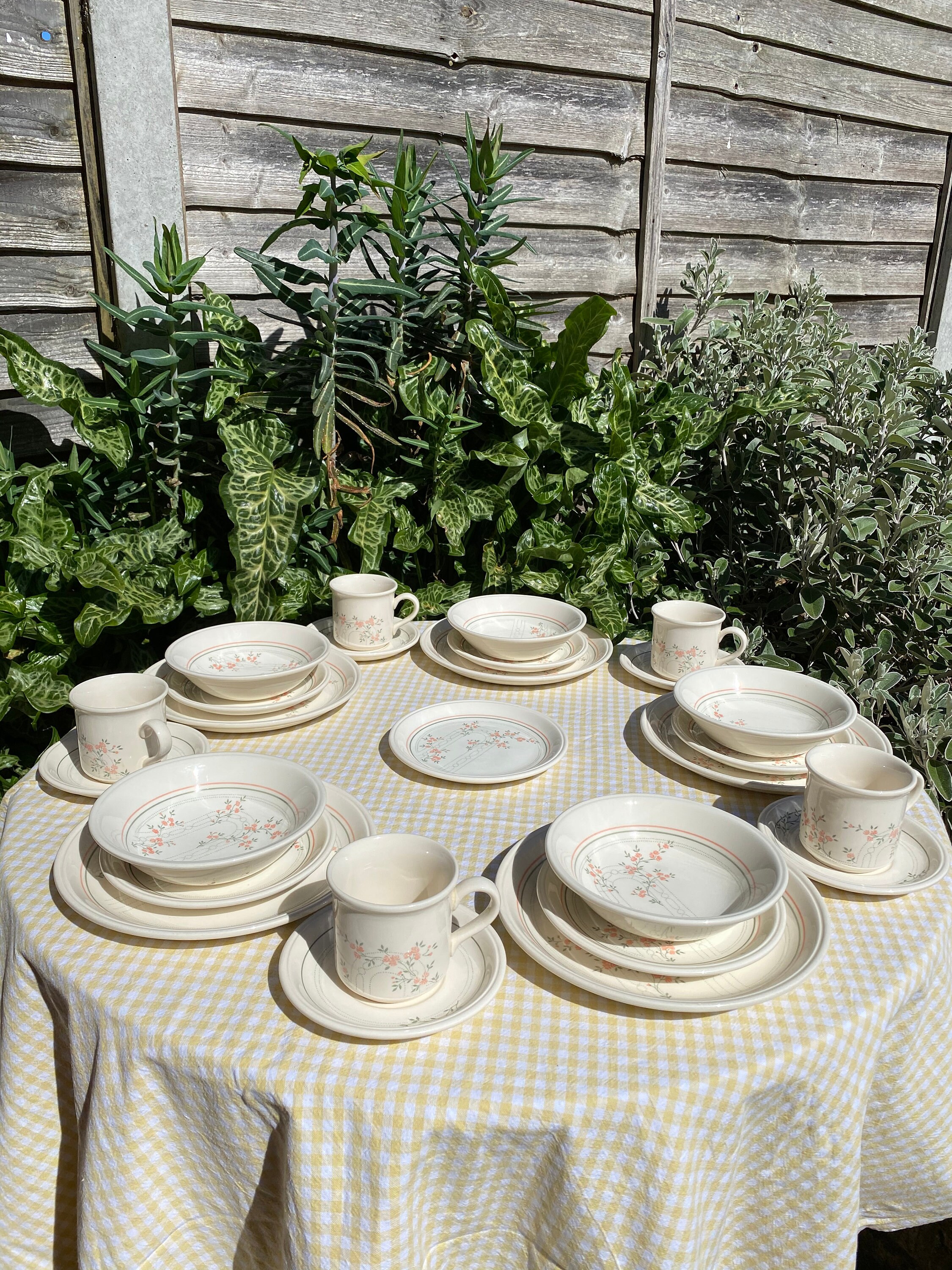 Vintage 1980s Biltons Coloroll England Dinner Set Pink & Etsy UK