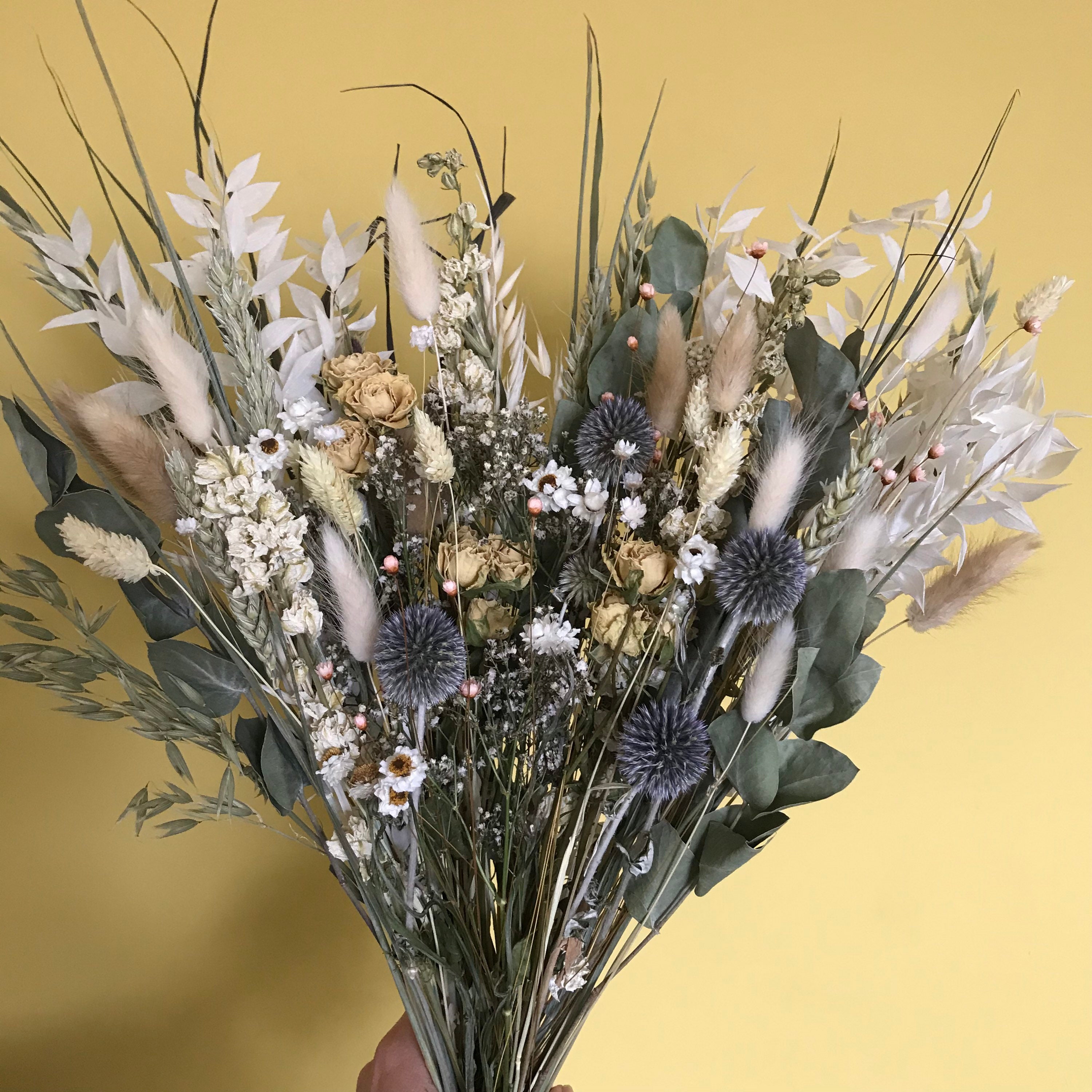 Eucalyptus dried flower bouquet//wedding dried flowers//bridal Etsy
