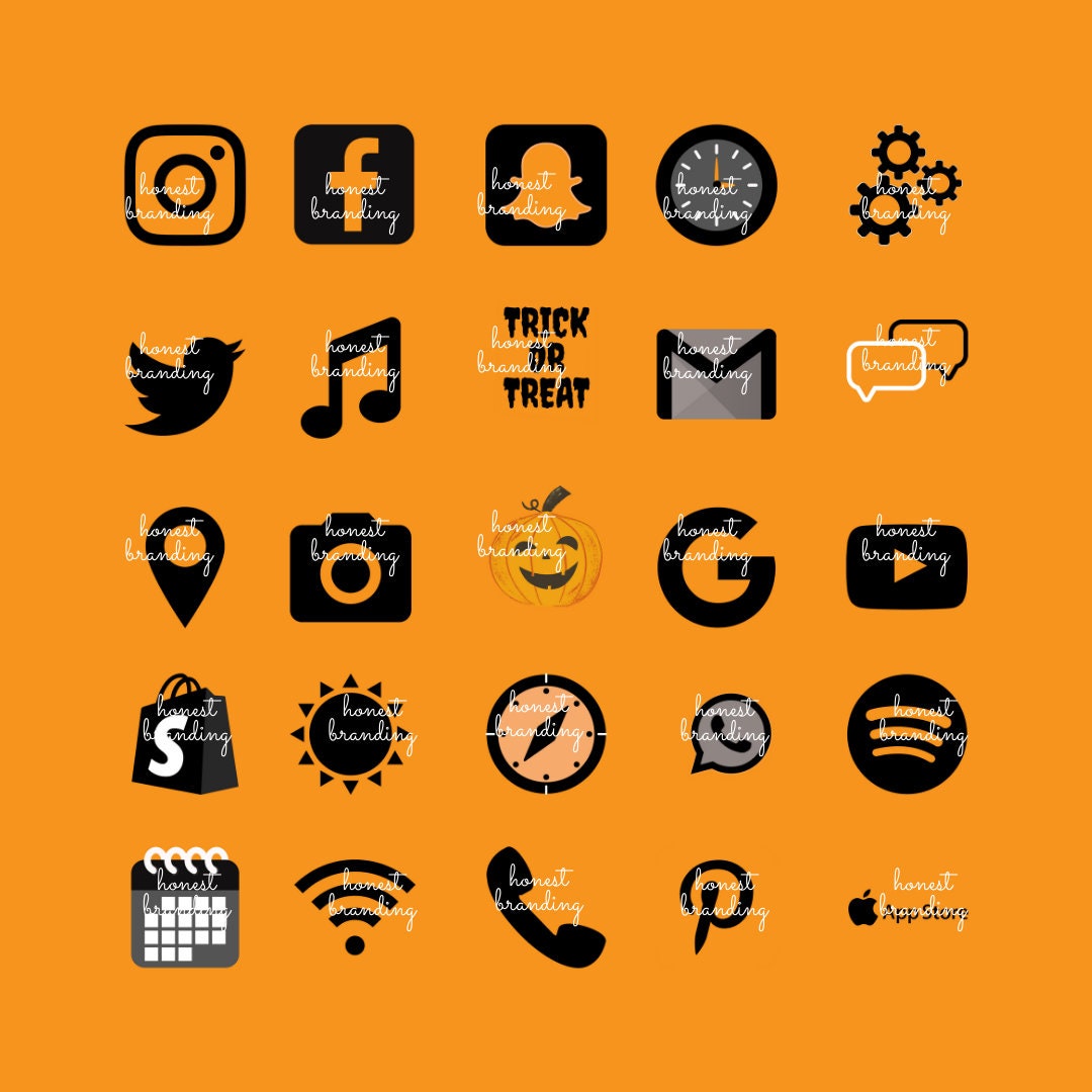 Halloween Black And Orange Aesthetic Ios 14 Widget Covers Etsy Ireland